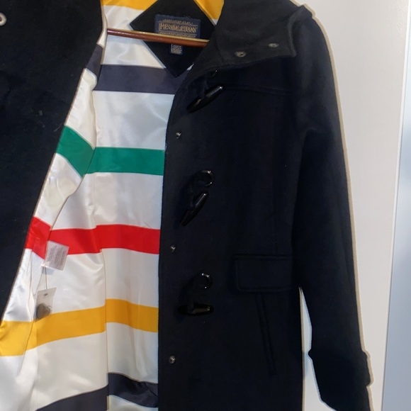 NWOT Pendleton Hooded Pea Coat Black Sz Med - Picture 8 of 17